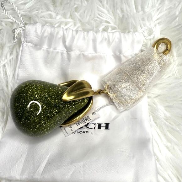 NWT COACH Pear Bag Charm Key Fob - Picture 2 of 4